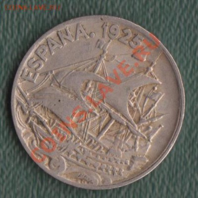 Испания, 25 Сентимос 1925 "Каравелла" (22.07)21.00 - 44
