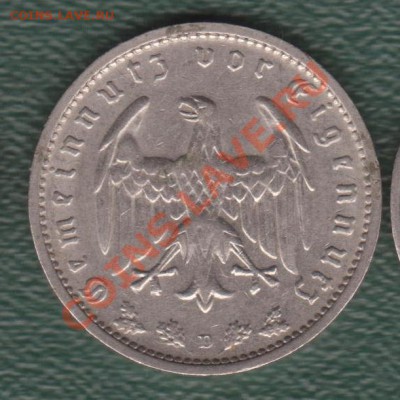 Третий Рейх, 1 Рейхсмарка 1934 D (22.07) - 70