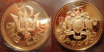 Барбадос: Ag-925 10 долларов 1974 PROOF до 23.07.13 22-00 - Барбадос 1 цент 1974.JPG