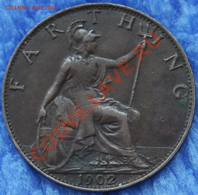 ВЕЛИКОБРИТАНИЯ - Фартинг 1902 - Эдвард VII - до 28 июля - 176