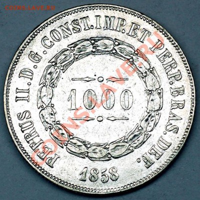 Бразилия_1000 реалов 1858. Серебро; окончание 23.07_22.10мск - 6036