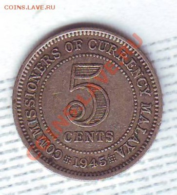 Ag.Брит.Малайя.5 Центов.1945. до 29 Июля - 19450062.JPG