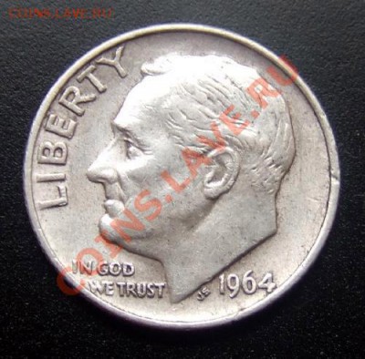 Ag США 1 дайм (1964) до 26.07 (22.00) - США 1 дайм (1964) Ag А