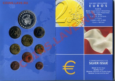 Набор "the first circulation euros " с Ag медалью. На оценку - img066-25