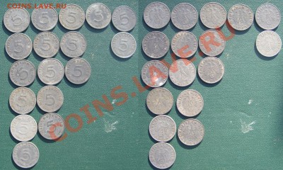Третий рейх 5 пфенниг16монет(28.07 - 22.00Моск) - 5 пфеннигов