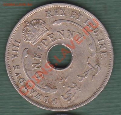 Брит.  Зап. Африка 1 Пенни 1936 Георг VIII  (26.07) - 22