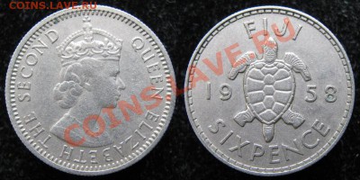 Брит.Фиджи 6 пенсов 1958 до 31-07-13  22-00 - Брит Фиджи 6 пенсов 1958 256