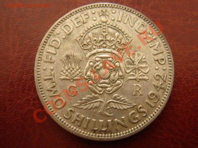 Великобритания: Ag-500 флорин 1942 Георг 6 до 31.07 22-0 - Флорин 1942-1.JPG