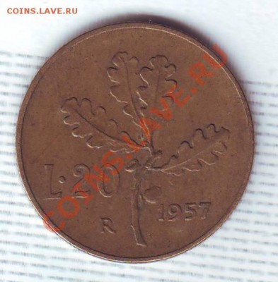 Италия.20 Лир.1957. до 1 Августа - 19570040.JPG