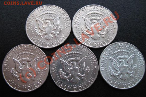 2 $, 5 штук, 1965-1969 года, серебро. - кеннеди 5 шт а