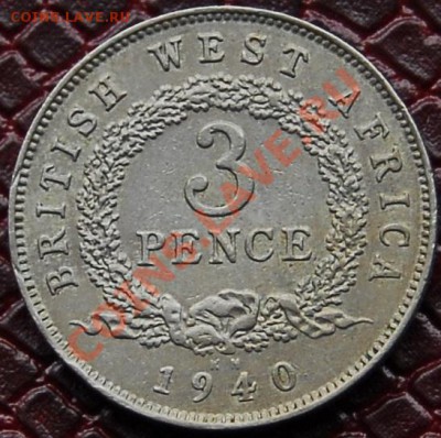 БРИТ.ЗАП.АФРИКА - 3 пенса 1940 - Георг VI - до 2 августа - 517