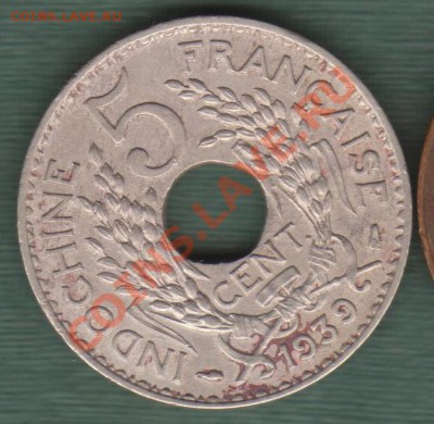Французский Индокитай, 5 Центов 1939 (30.07), 21.00 - 5