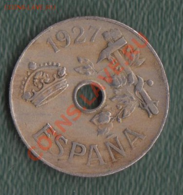 Испания, 25 Сентимес 1927 (30.07) - 39