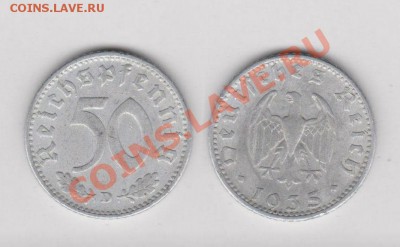Германия -  50 Рейхспфеннигов 1935 D на оценку - 1935