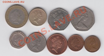 Великобритания 9 монет от 2 фунтов до пенса, 04.08 - 23:00 - 022
