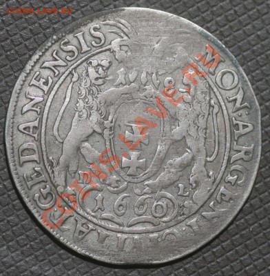 с РУБЛЯ 1 орт (18 гр) 1660 г (1666 г) редкая  Данциг ХАЛЯВА! - орт-1666-2