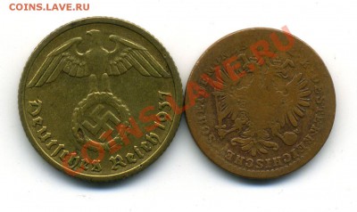 1 крейцер 1860 + 10 пфенингов 1937 - 01-08-13 - 23-10 мск - 99