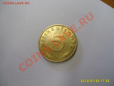 ГЕРМАНИЯ,5 РЕЙХСПФЕННИГОВ 1939А ( ал.бронза)!!до 1.08.2013 - S6000229.JPG