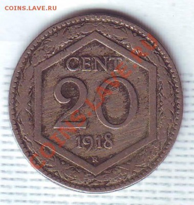 Италия.20 Чентезими.1918. до 5 Августа - 19180029.JPG