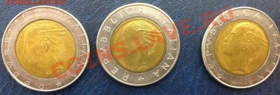 Италия Биметалл - 3 монеты 500 лир до 4 августа - 500 lir