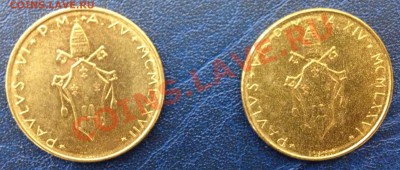 Ватикан - 2 монеты по 20 лир - ОЛЕНИ - 1976 и 1977 - oleni 2