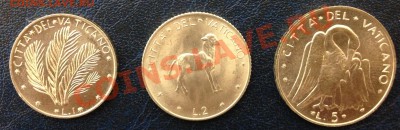 Ватикан- 5 лир 1972 лебедь, 2 лиры 1972 барашек, 1 лир 1971 - animal