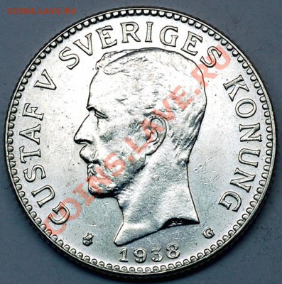 Швеция_2 кроны 1938; серебро; до 31.07_22.16мск - 6009
