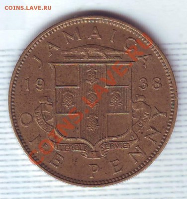Брит.Ямайка.Пенни.1938.Георг 6. до 6 Августа - 19380053.JPG