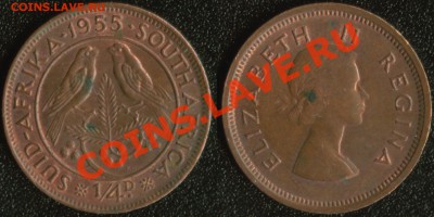 4 пенни 1955 до 22:00мск 04.08.13 - Южная Африка 1-4 пенса 1955