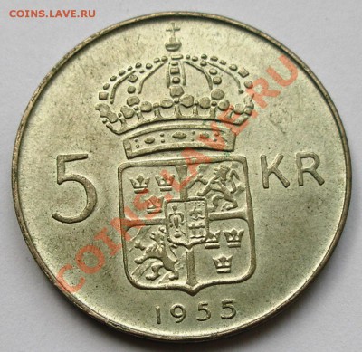 Швеция 5 крон 1955 Ag 400; до 02.08; 22-00 - швец5кр 1955-2.JPG