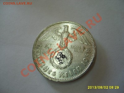 ГЕРМАНИЯ,5 РЕЙХСМАРОК 1938 Е (Гиндебург,свастика)!до03.08 - S6000280.JPG