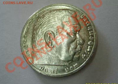 ГЕРМАНИЯ,5 РЕЙХСМАРОК 1938 Е (Гиндебург,свастика)!до05.08 - 1938Е