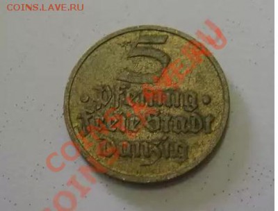 ДАНЦИГ: 5 ПФЕННИГОВ 1932( РЫБА) !!до 5.08.2013 - 5 пф Данциг