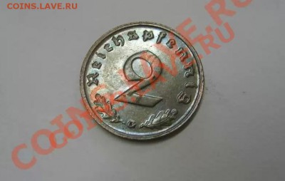 ГЕРМАНИЯ,2 ПФЕННИГА 1938 G (бронза,свастика,VF+)!до5.08.2013 - 2 пф 1938G