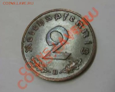ГЕРМАНИЯ,2 ПФЕННИГА 1939 В (бронза,свастика,VF+)!до5.08.2013 - 1939В1
