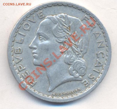 Франция  5 франков 1947 г.До 6.08.13 г.  22-00 МСК . - 5 47 1