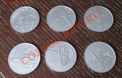 КОРЕЯ редкие ОЛИМПИЙСКИЕ ИГРЫ 6 штук ПРУФ до 10.08, 22.00 - олимпиады 6 монет аверс