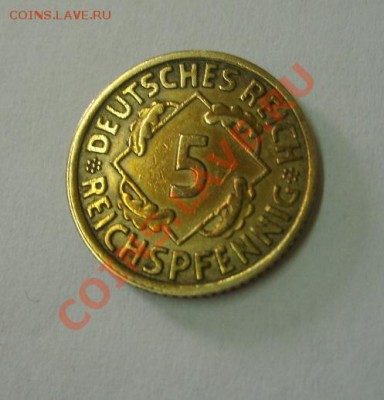 ВЕЙМАРСКАЯ РЕСПУБЛИКА,5 РЕЙХСПФЕННИГОВ 1935А!Al+Br!до 5.08 - S6000359.JPG