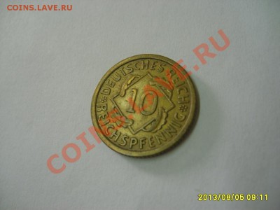 ВЕЙМАРСКАЯ РЕСПУБЛИКА,10 РЕЙХСПФЕННИГОВ 1935 Е!Al+Br!до 5.08 - S6000363.JPG