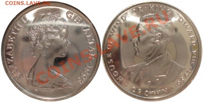 Монеты-портретники с двух сторон - 16_gibraltar_1cr_1993