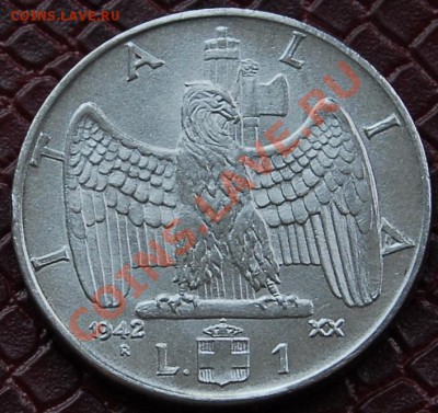 ИТАЛИЯ - 1 лира 1942 - до 13 августа - 032