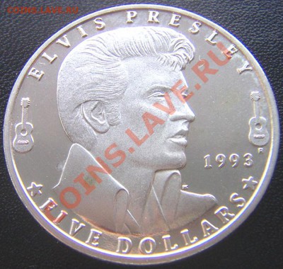 Маршалловы О-ва_5 долл. 1993 "Элвис Пресли"; до 08.08_22.10м - 6015