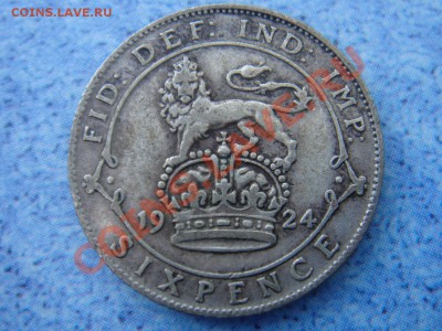 Великобритания: Ag-500 6 пенсов 1924 Георг 5 до 13.08 22 - 6 пенсов 1924-1.JPG