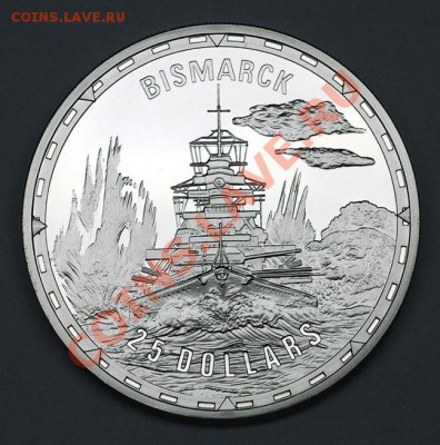 Монеты с Корабликами - 25-$Бисмарк2005