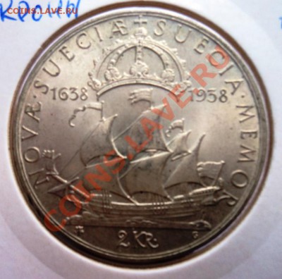 Ag Швеция 2 кроны 1938 300 лет до 11.08 в 22.05 мск - DSC09858.JPG