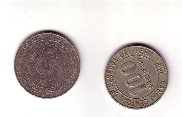 100 soles de oro 1982 года Перу и ещё что-то - 2