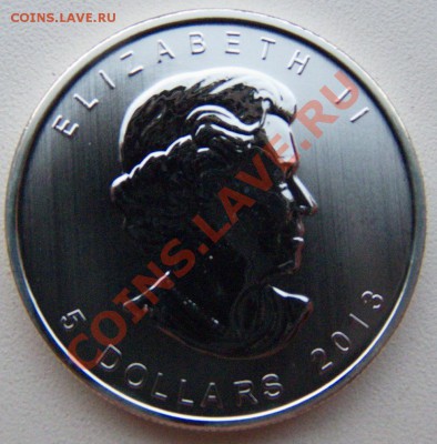 Канадский серебряный лист 2013 года до 14.08.2013 г. в 20:00 - Аверс Канадского Листа.JPG