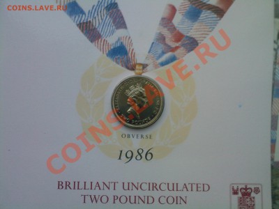 ВЕЛИКОБРИТАНИЯ 2 фунта ИГРЫ 1986г.BUNC в буклете 13.08 - 11082013(005)