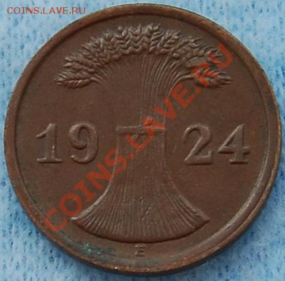 ГЕРМАНИЯ - 2 рейхсфенига 1924 Е - до 18 августа - 296