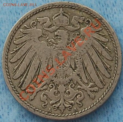 ГЕРМАНИЯ - 10 фенигов 1896 А - до 19 августа - 274